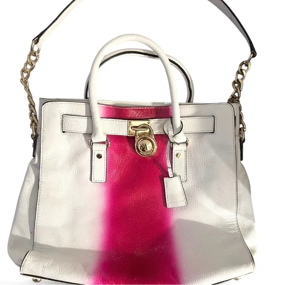 Michael Kors White and Pink Large Shoulder Bag - Picture 2 of 4